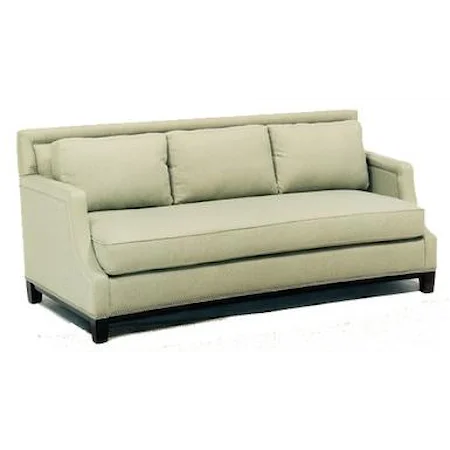 Casual Stationary Sofa with Nailhead Trim